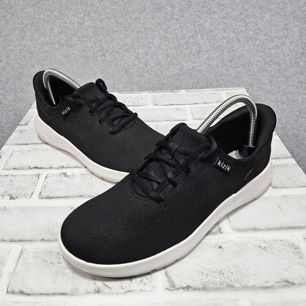 Kizik Madrid Eco-Knit Slip-On Casual Sneakers Black/White Size M7.5 W9 No Insole